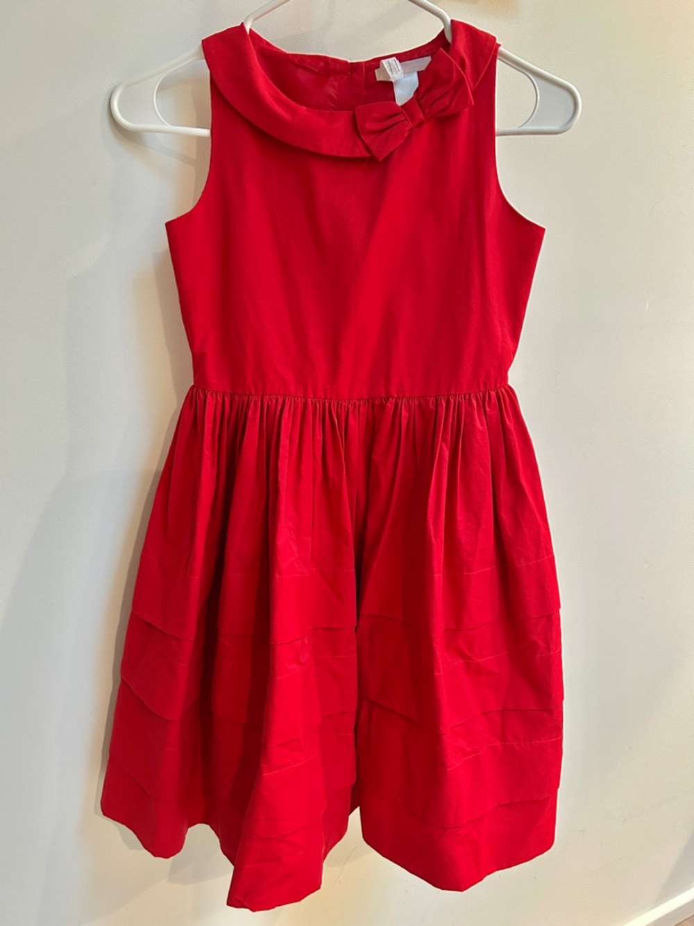 Janie and Jack Red Dress with Bow Collar size 10